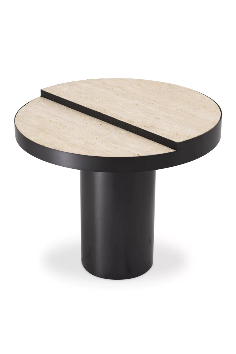 Table d'appoint en bronze et travertin | Eichholtz Excelsior | Meubleluxe.fr