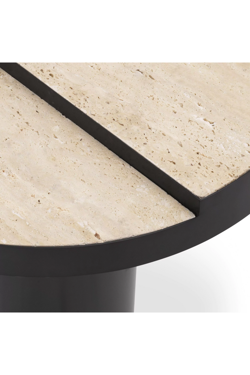 Table d'appoint en bronze et travertin | Eichholtz Excelsior | Meubleluxe.fr