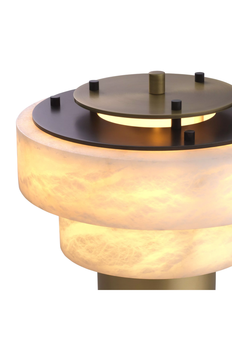 Lampe de table en laiton vieilli et albâtre | Eichholtz Zereno | Meubleluxe.fr