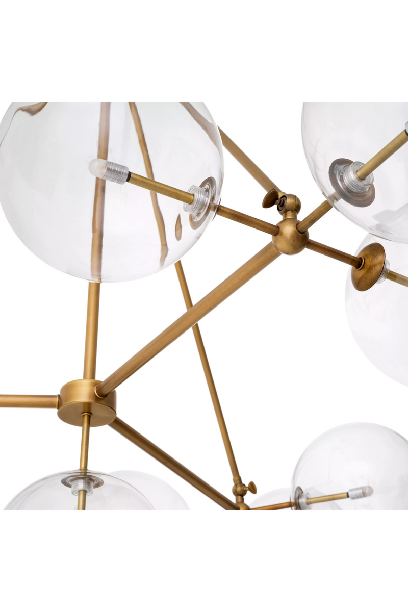 Lustre en laiton vieilli à 10 globes | Eichholtz Bermude | Meubleluxe.fr