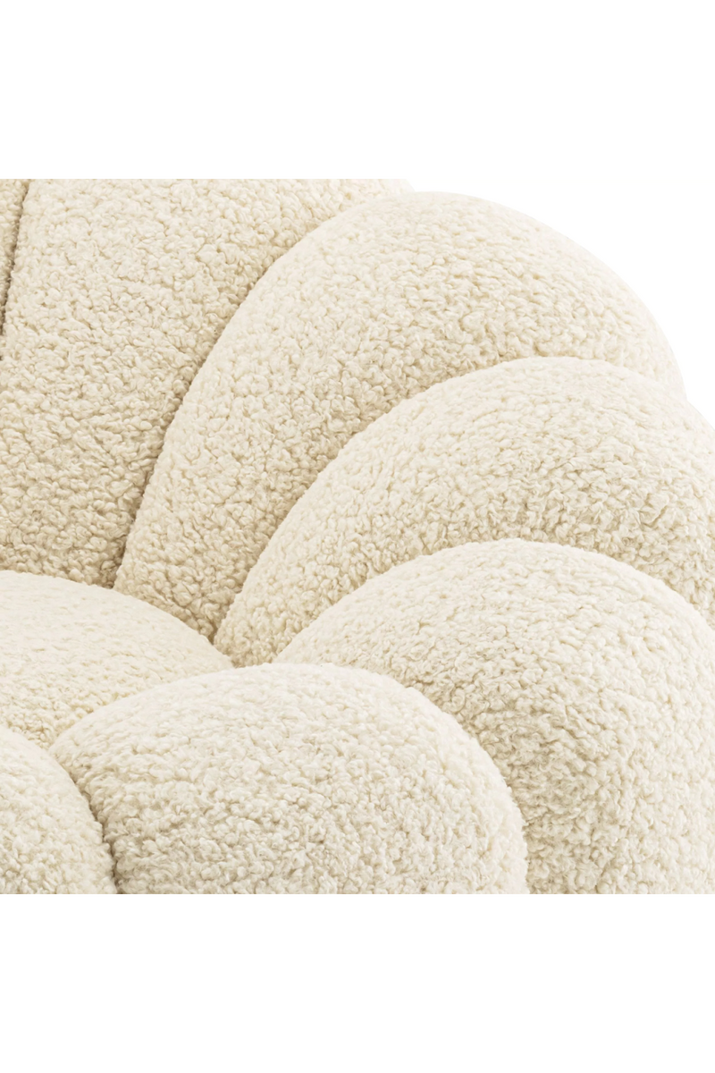 Fauteuil pivotant molletonné blanc | Eichholtz Mello | Meubleluxe.fr