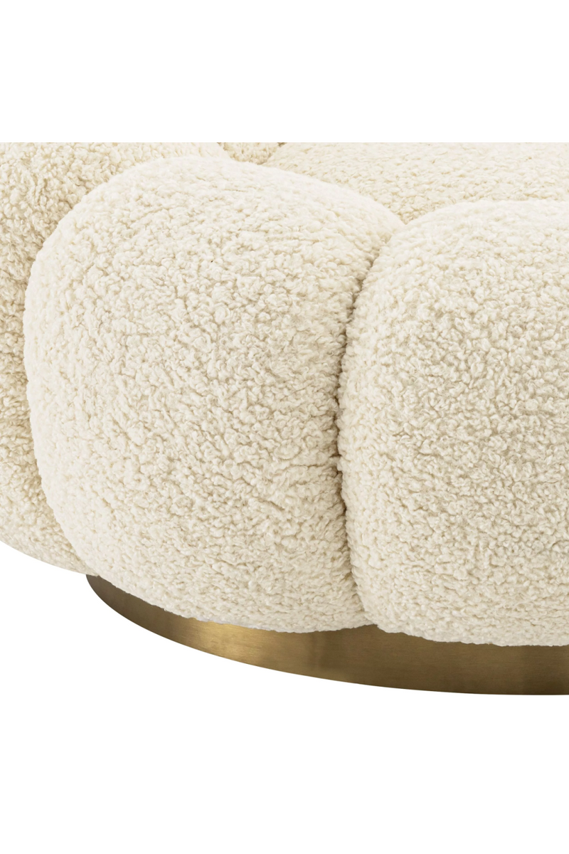 Fauteuil pivotant molletonné blanc | Eichholtz Mello | Meubleluxe.fr