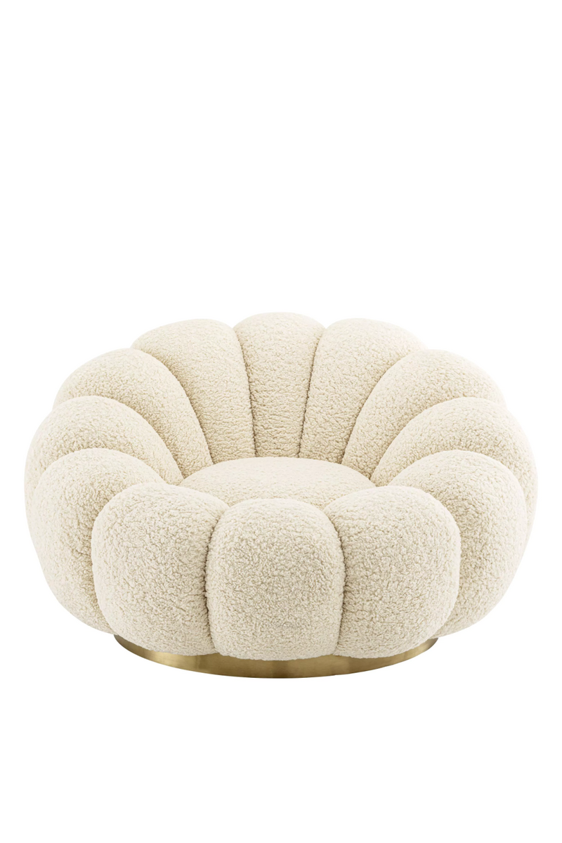 Fauteuil pivotant molletonné blanc | Eichholtz Mello | Meubleluxe.fr