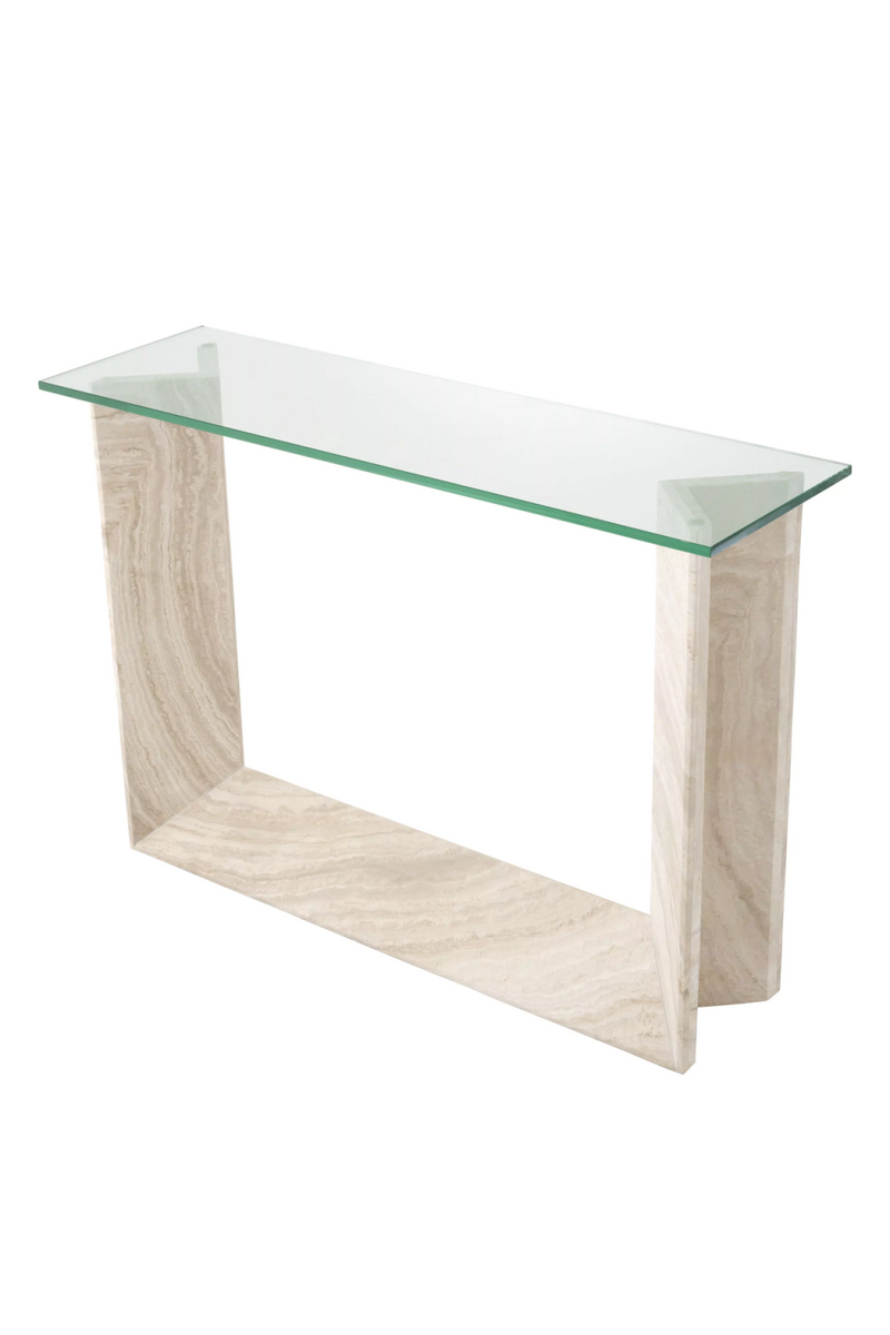 Table d'appoint en travertin | Eichholtz Fortuna | Meubleluxe.fr