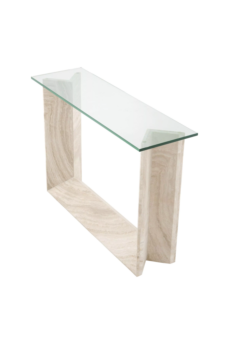 Table d'appoint en travertin | Eichholtz Fortuna | Meubleluxe.fr