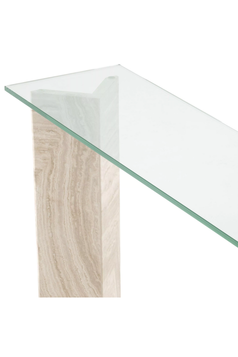 Table d'appoint en travertin | Eichholtz Fortuna | Meubleluxe.fr