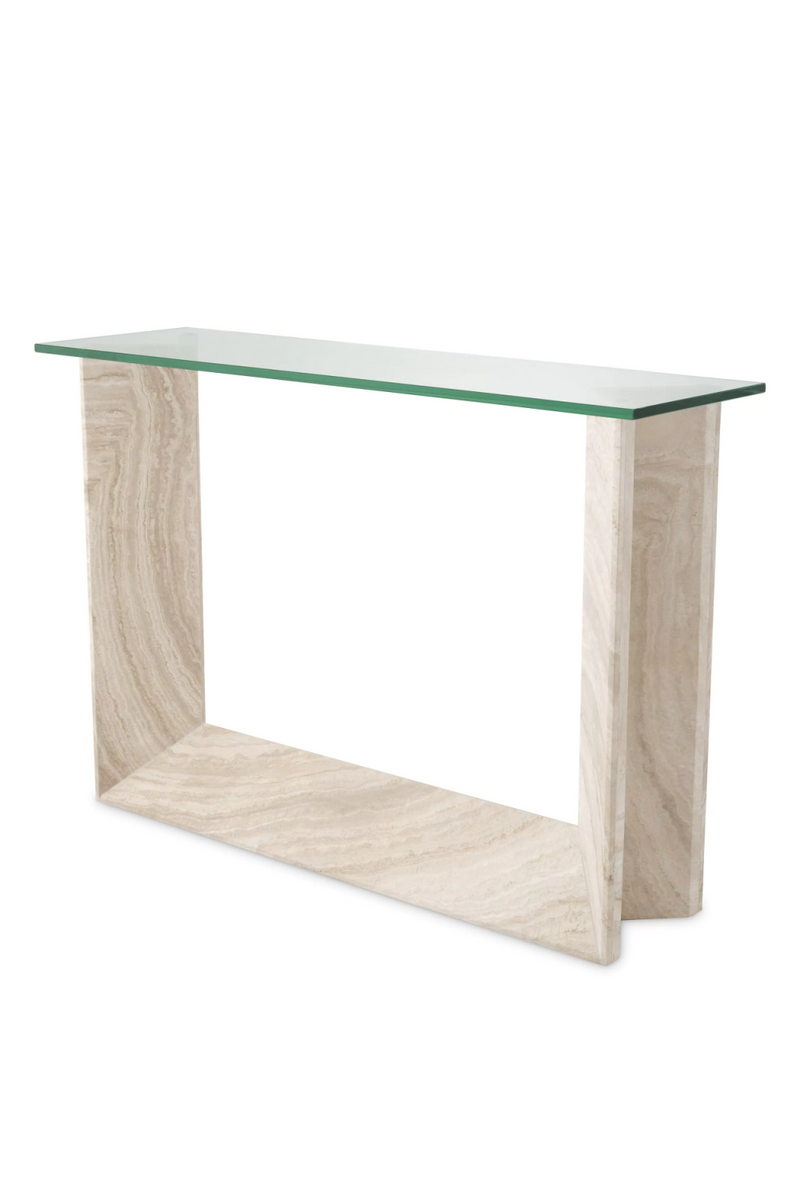 Table d'appoint en travertin | Eichholtz Fortuna | Meubleluxe.fr