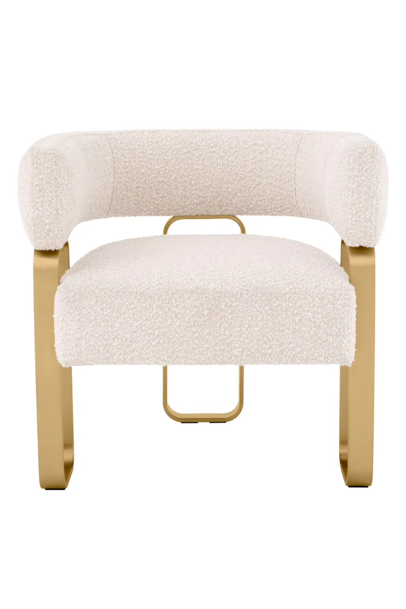 Fauteuil bouclé crème et en laiton | Eichholtz Capricorn | Meubleluxe.fr