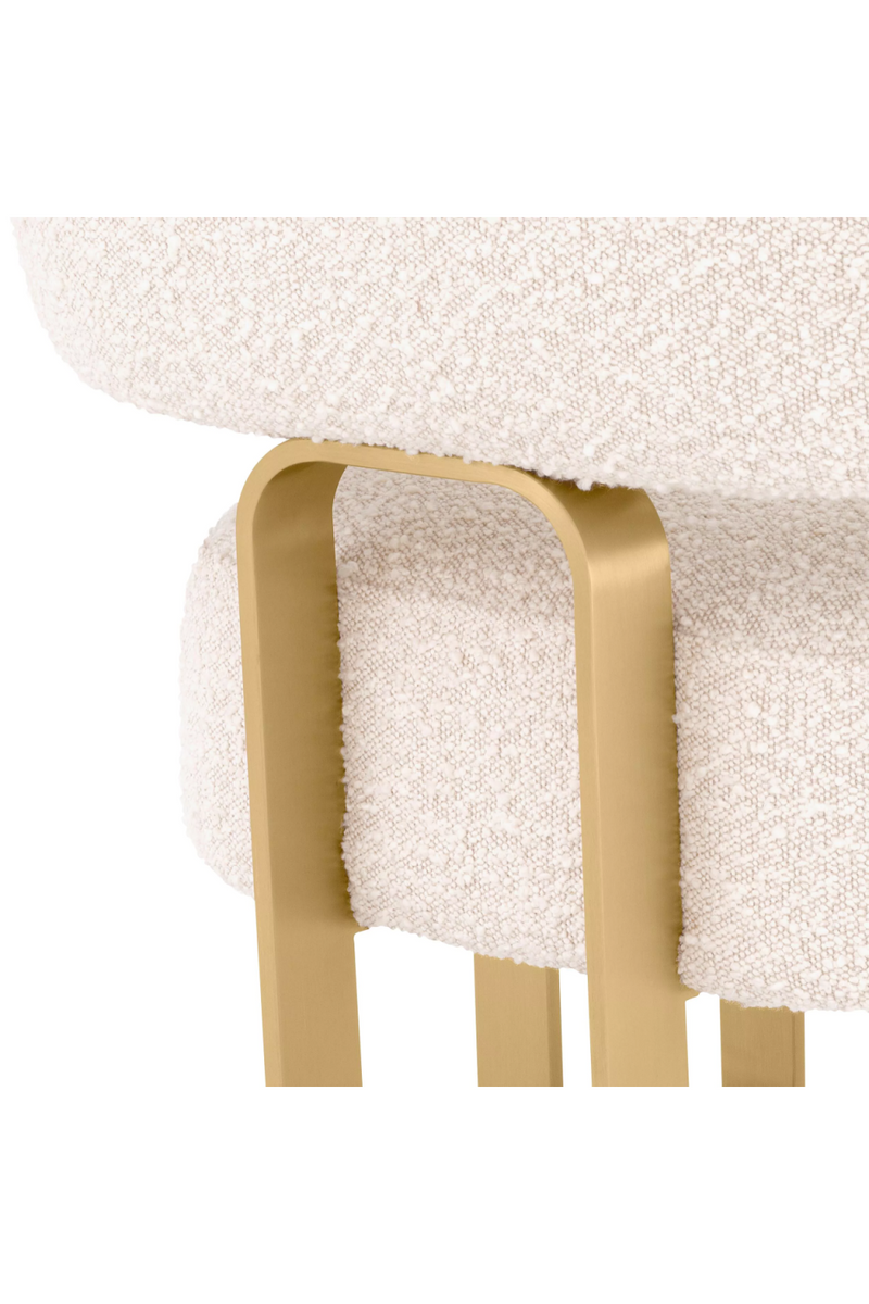 Fauteuil bouclé crème et en laiton | Eichholtz Capricorn | Meubleluxe.fr