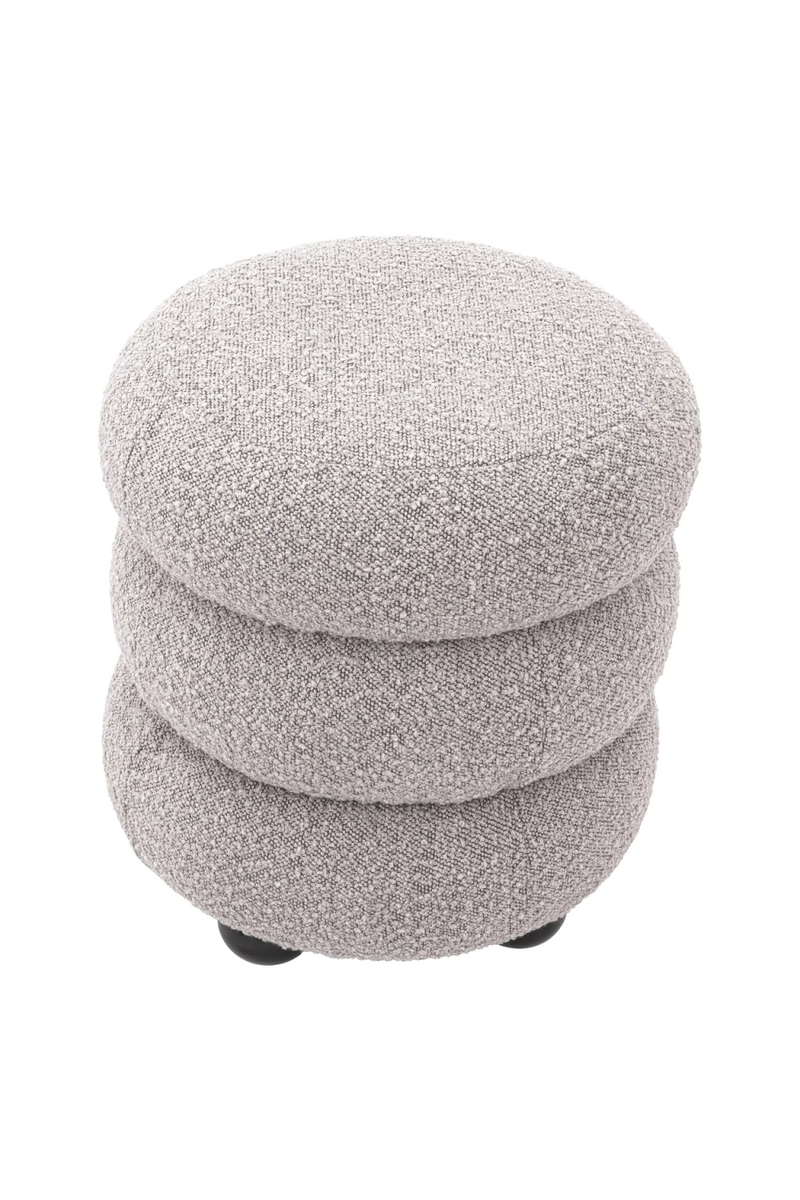 Pouf bouclé gris | Eichholtz Tulum | Meubleluxe.fr