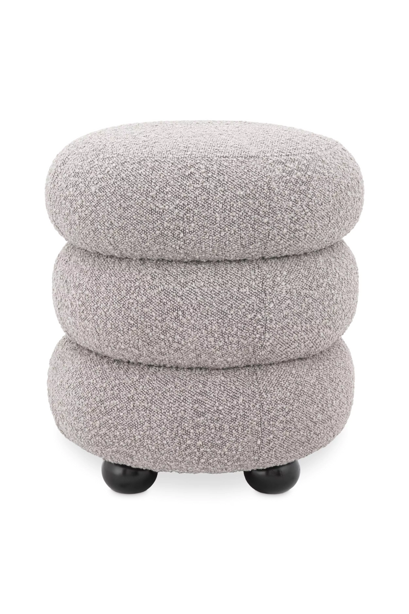 Pouf bouclé gris | Eichholtz Tulum | Meubleluxe.fr