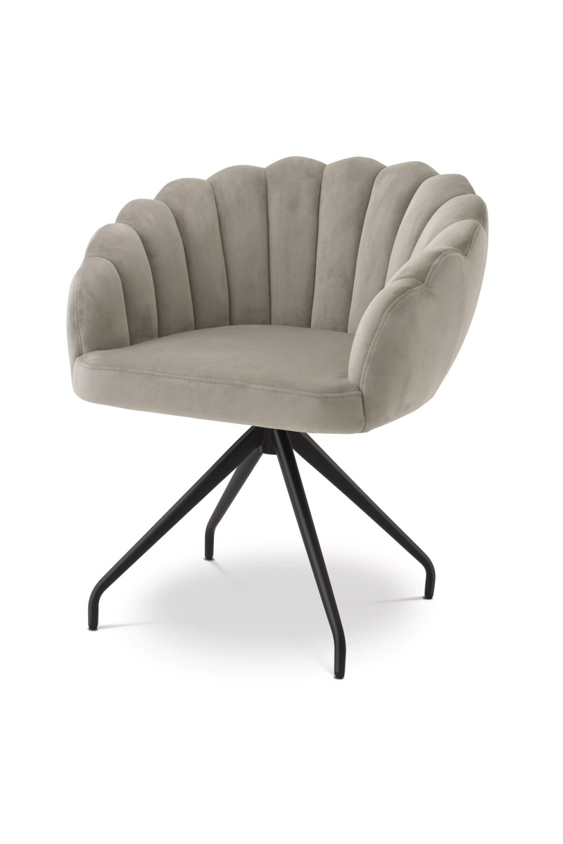 Chaise de salle à manger en velours gris | Eichholtz Luzern | Meubleluxe.fr