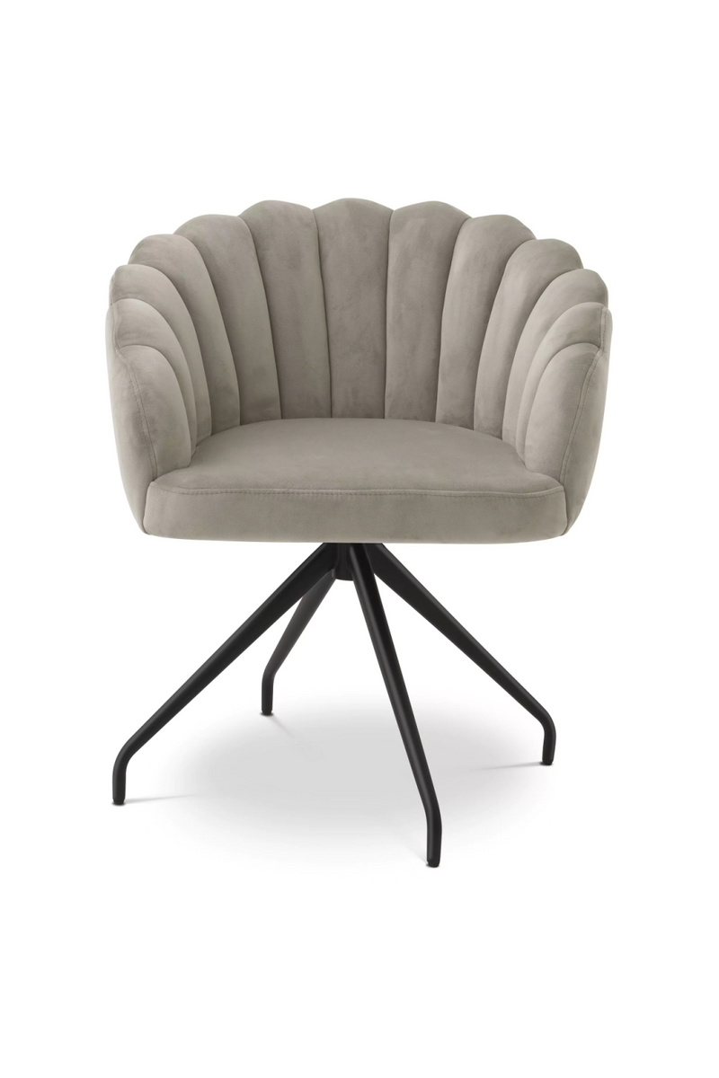 Chaise de salle à manger en velours gris | Eichholtz Luzern | Meubleluxe.fr