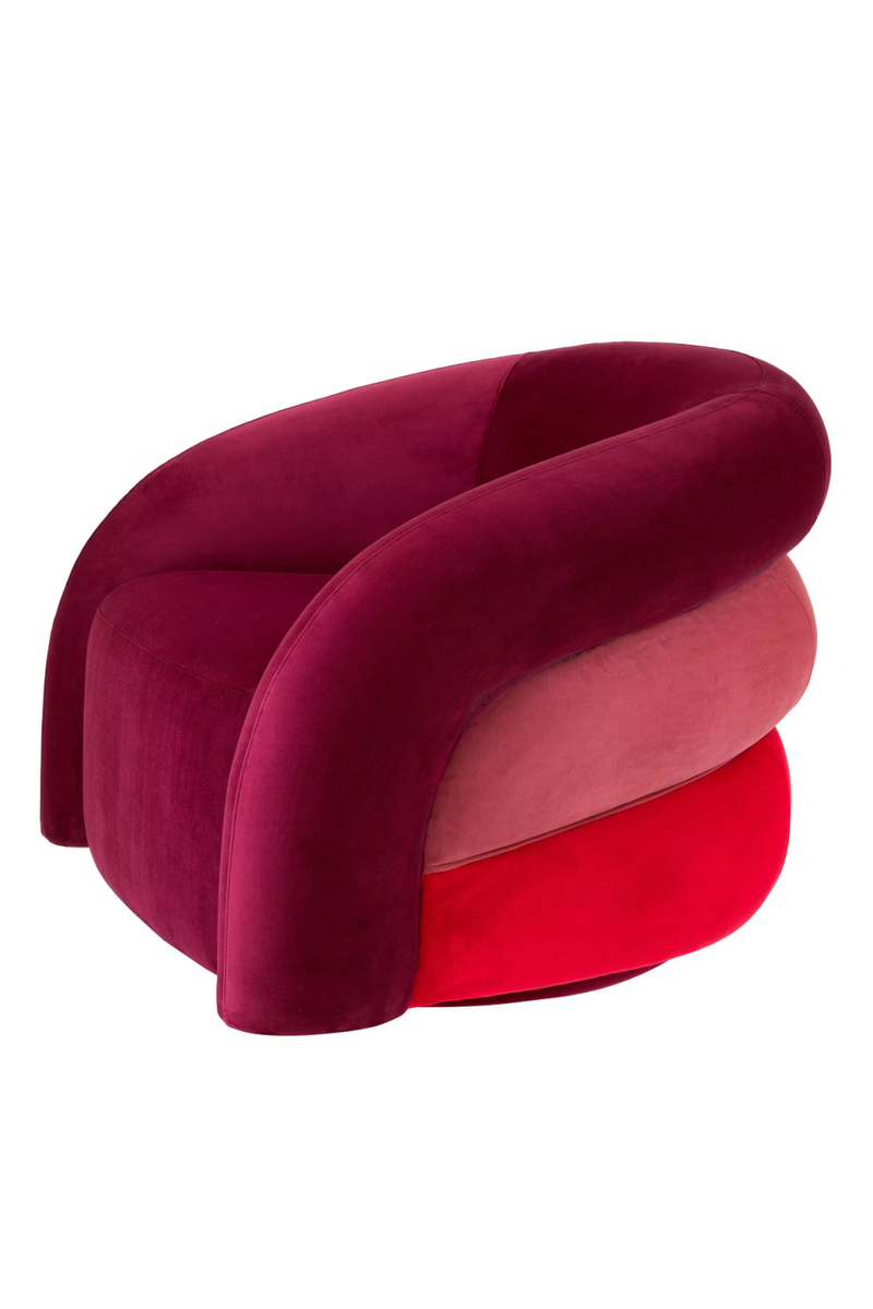 Fauteuil en velours rose tricolore | Eichholtz Novelle | Meubleluxe.fr