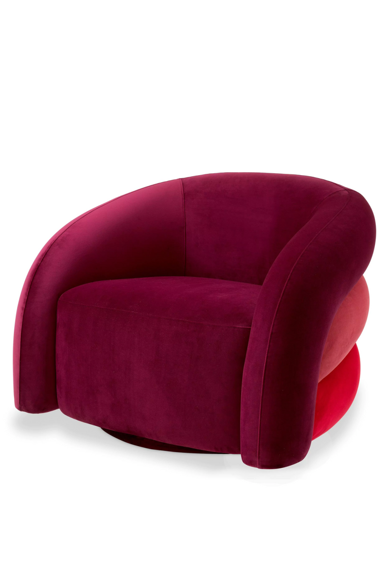 Fauteuil en velours rose tricolore | Eichholtz Novelle | Meubleluxe.fr