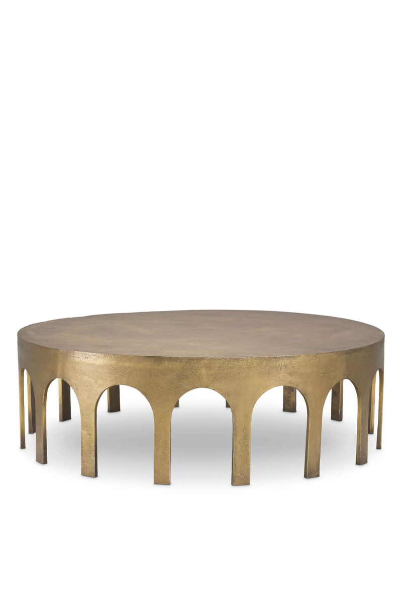 Table basse arquée en laiton vieilli | Eichholtz Gardini | Meubleluxe.fr