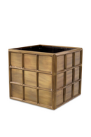 Jardinière carrée en laiton vieilli | Eichholtz Grid M | Meubleluxe.fr