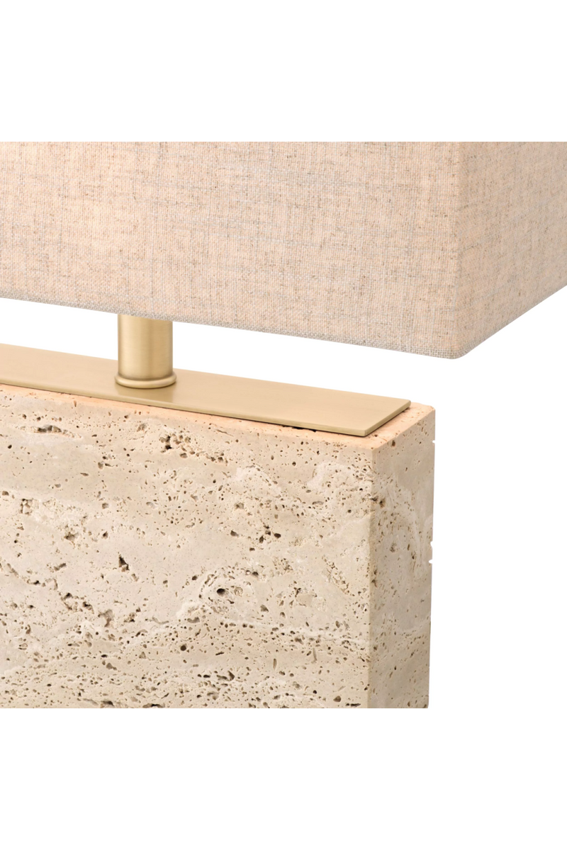 Lampe de table en travertin et laiton | Eichholtz Newton S | Meubleluxe.fr