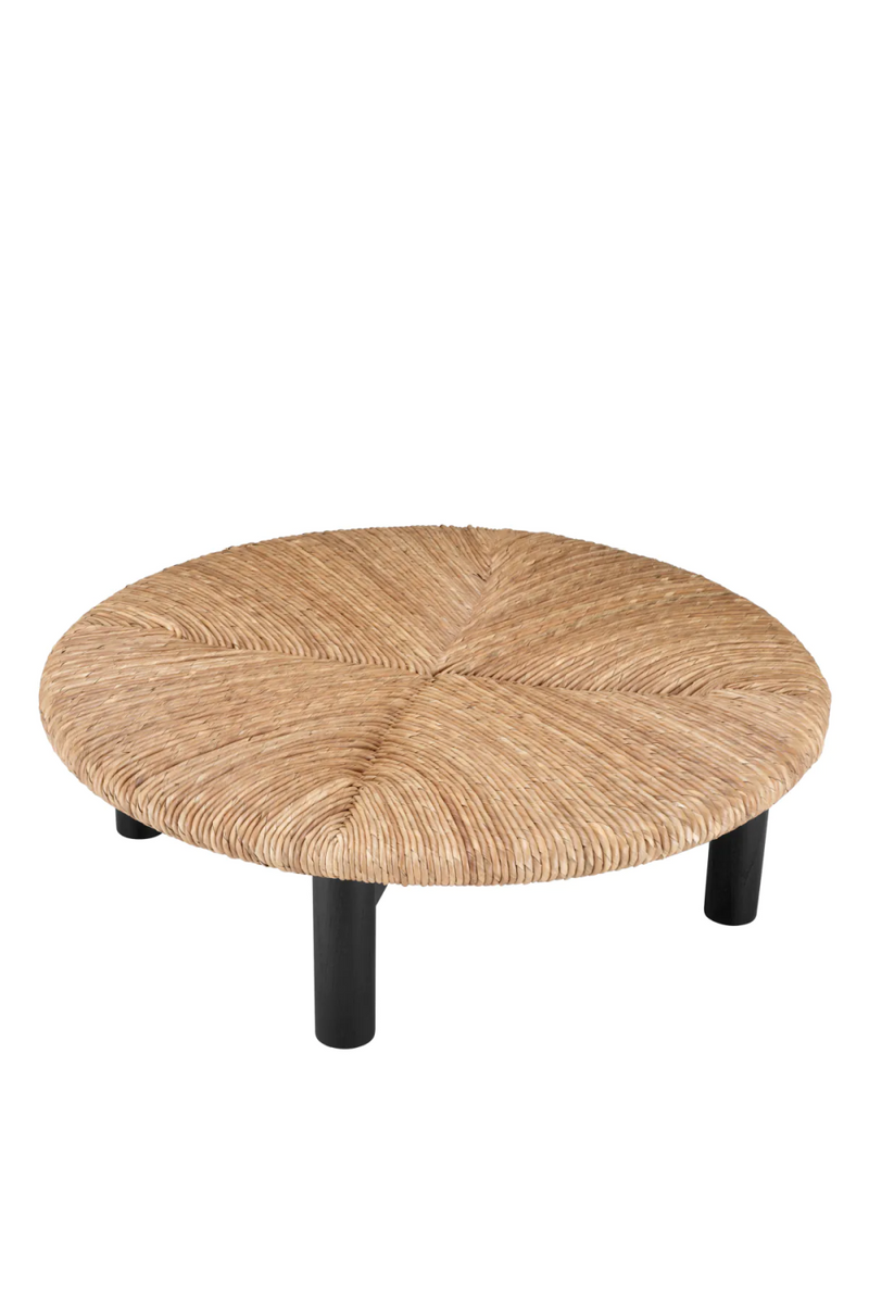 Table basse en bois noir et jonc de mer | Eichholtz Costello | Meubleluxe.fr