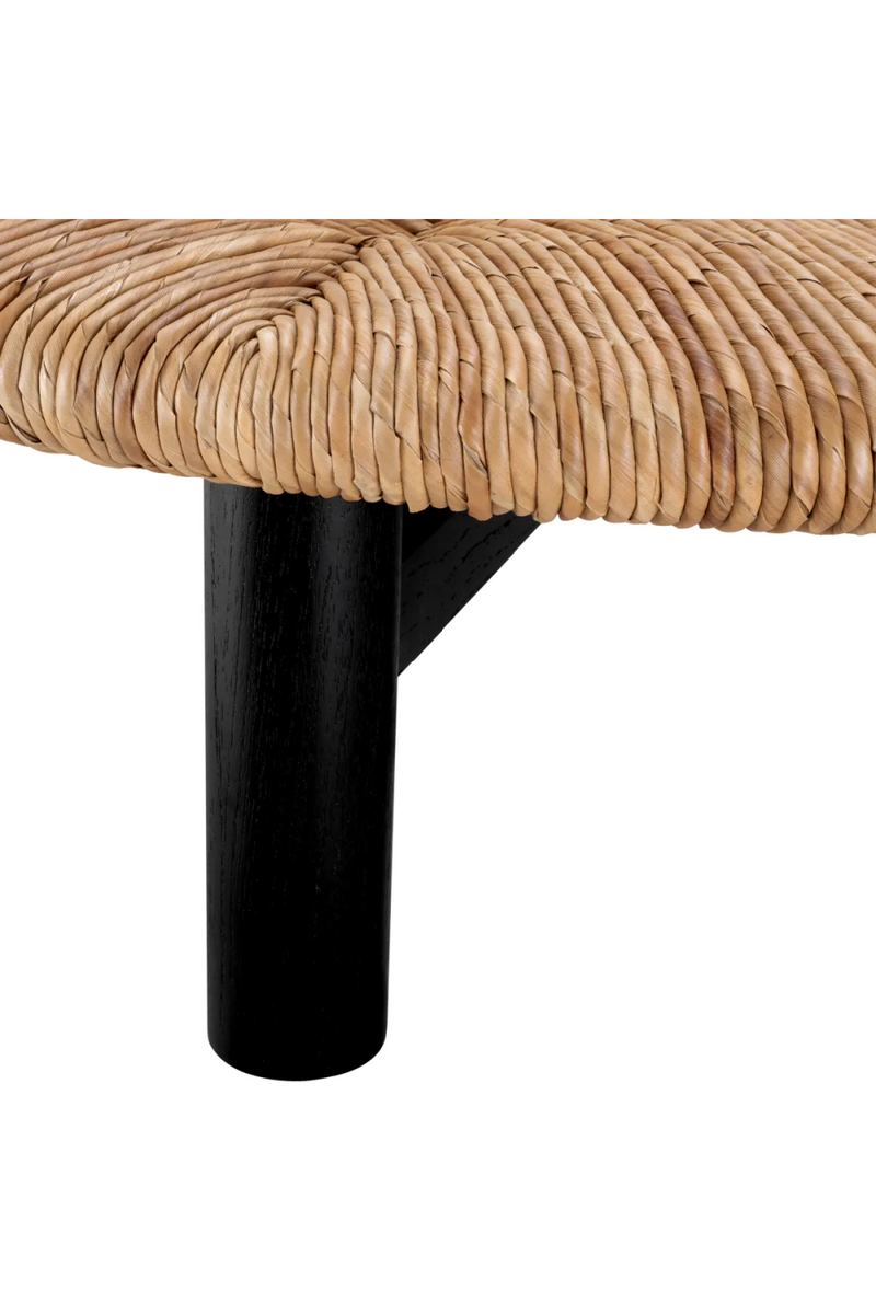 Table basse en bois noir et jonc de mer | Eichholtz Costello | Meubleluxe.fr