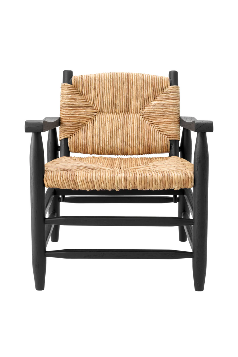 Fauteuil en bois noir et jonc de mer | Eichholtz Elliott | Meubleluxe.fr