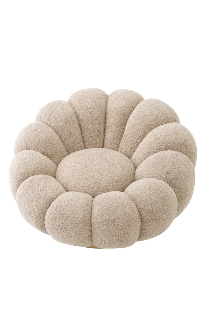 Fauteuil pivotant bouclé sable | Eichholtz Mello | Meubleluxe.fr