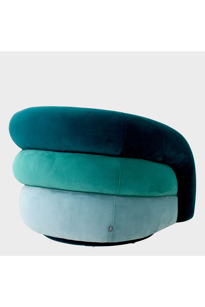 Fauteuil en velours bleu tricolore | Eichholtz Novelle | Meubleluxe.fr