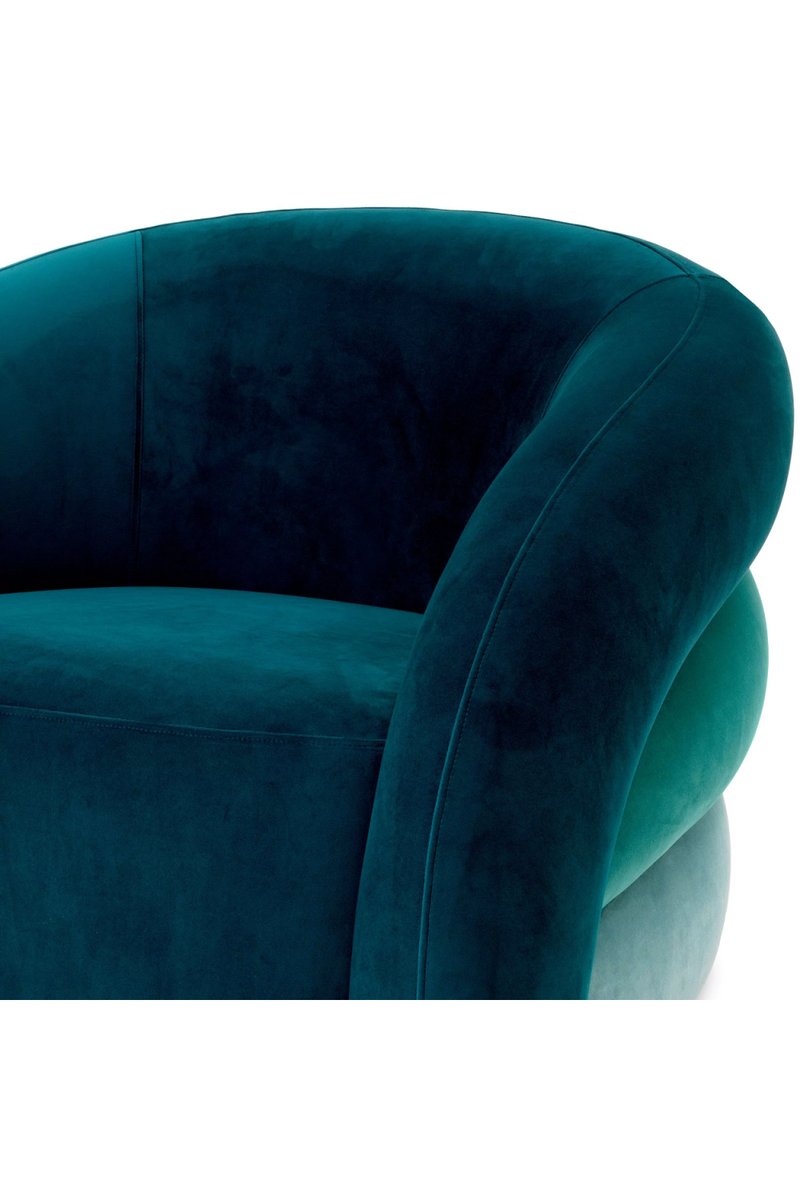 Fauteuil en velours bleu tricolore | Eichholtz Novelle | Meubleluxe.fr