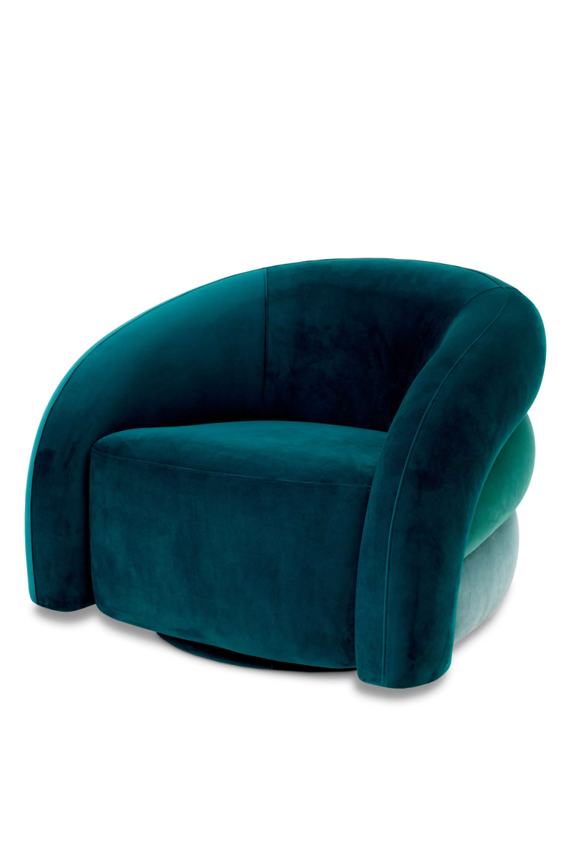 Fauteuil en velours bleu tricolore | Eichholtz Novelle | Meubleluxe.fr