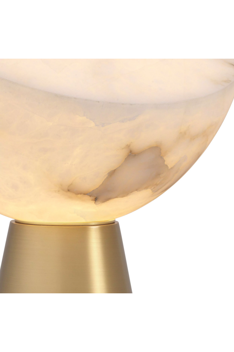 Lampe de table en laiton vieilli et albâtre | Eichholtz Chamonix | Meubleluxe.fr