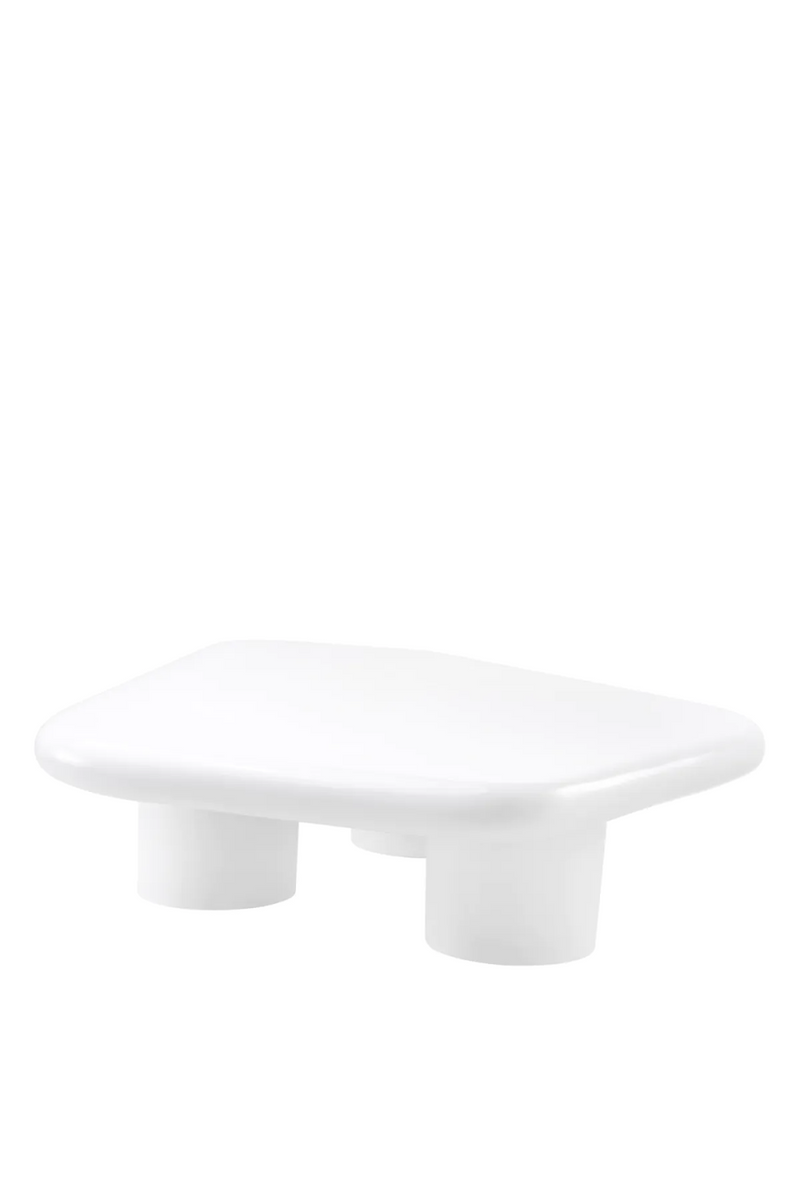 Table basse blanche en fibre de verre gloss | Eichholtz Matiz | Meubleluxe.fr