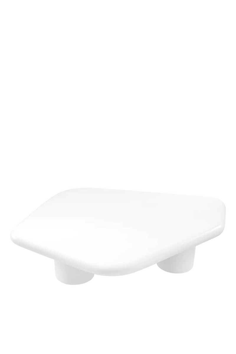 Table basse blanche en fibre de verre gloss | Eichholtz Matiz | Meubleluxe.fr