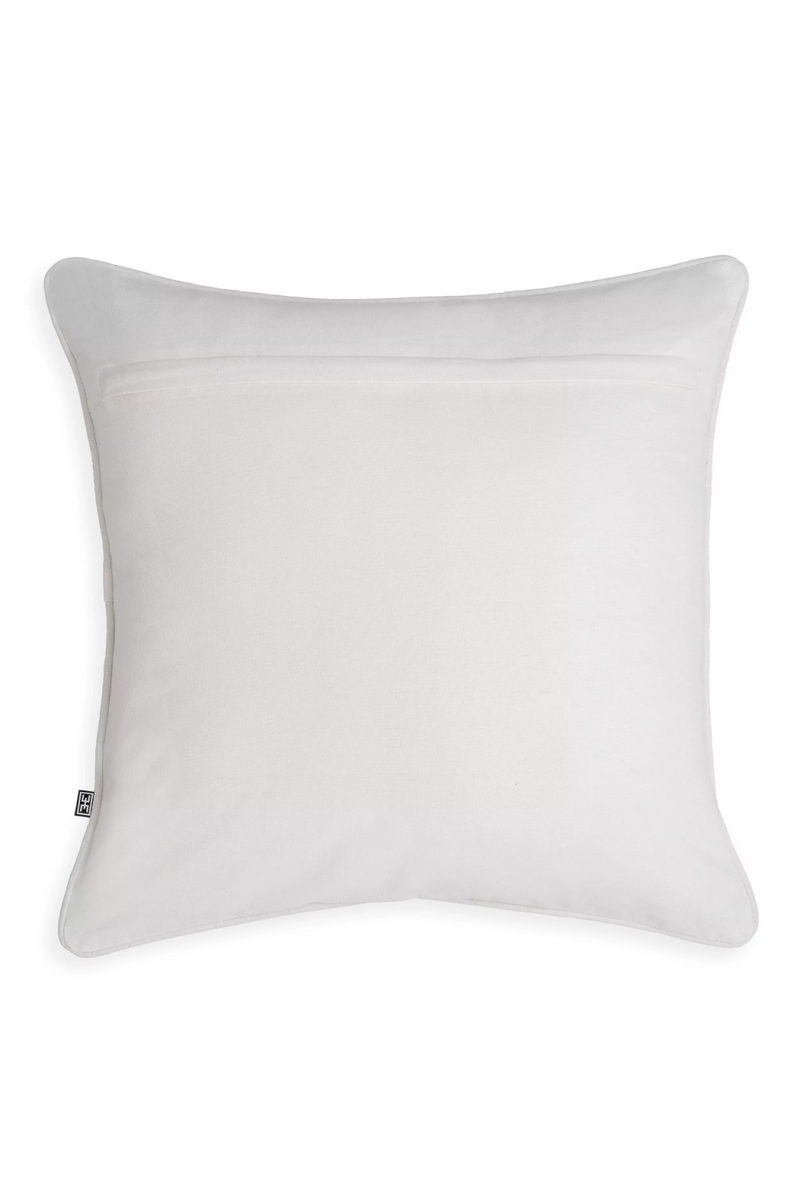 Coussin carré beige et blanc 100% coton | Eichholtz Ribeira | Meubleluxe.fr