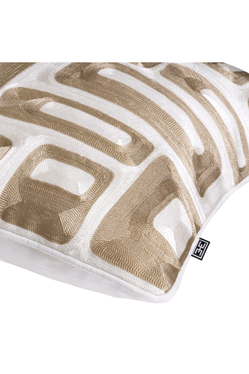 Coussin carré beige et blanc 100% coton | Eichholtz Cerva | Meubleluxe.fr