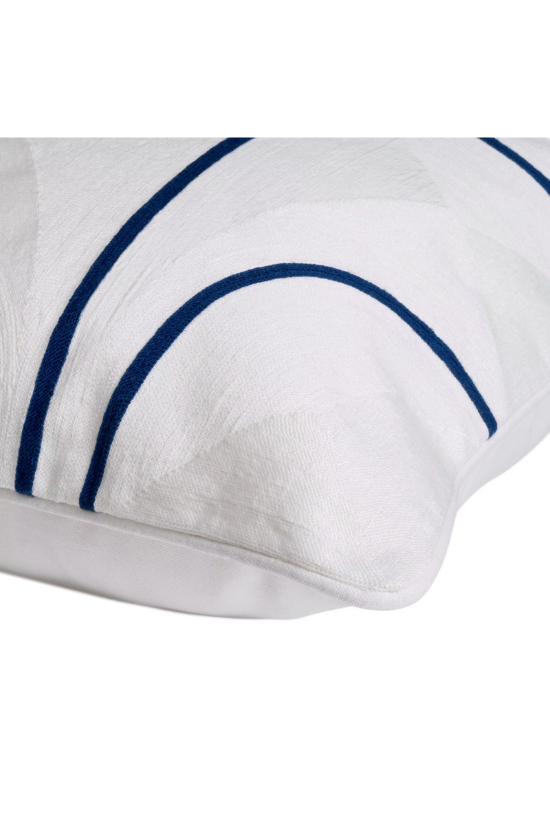 Coussin carré blanc et bleu 100% coton | Eichholtz Sabrosa | Meubleluxe.fr