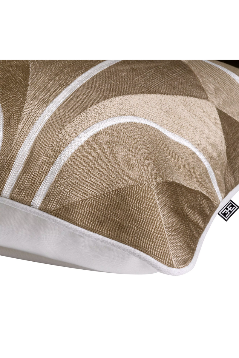 Coussin carré beige et blanc 100% coton | Eichholtz Sabrosa | Meubleluxe.fr