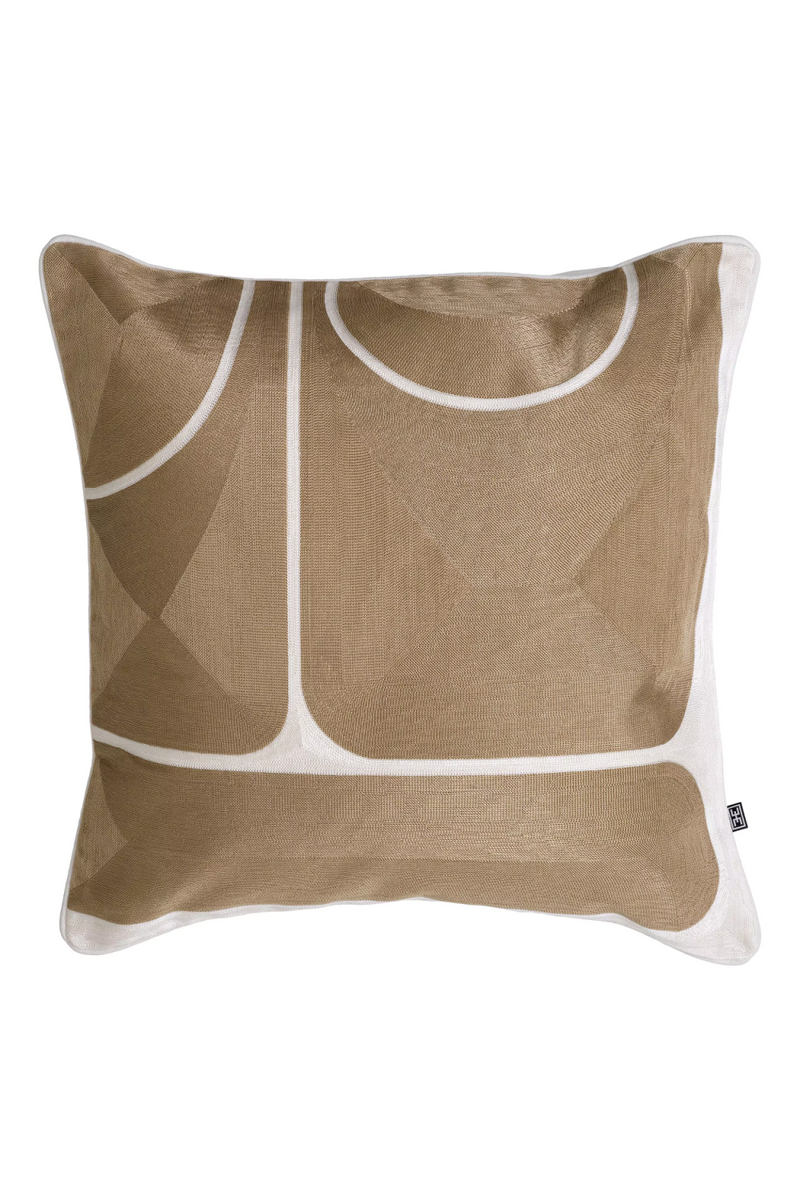 Coussin carré beige et blanc 100% coton | Eichholtz Sabrosa | Meubleluxe.fr