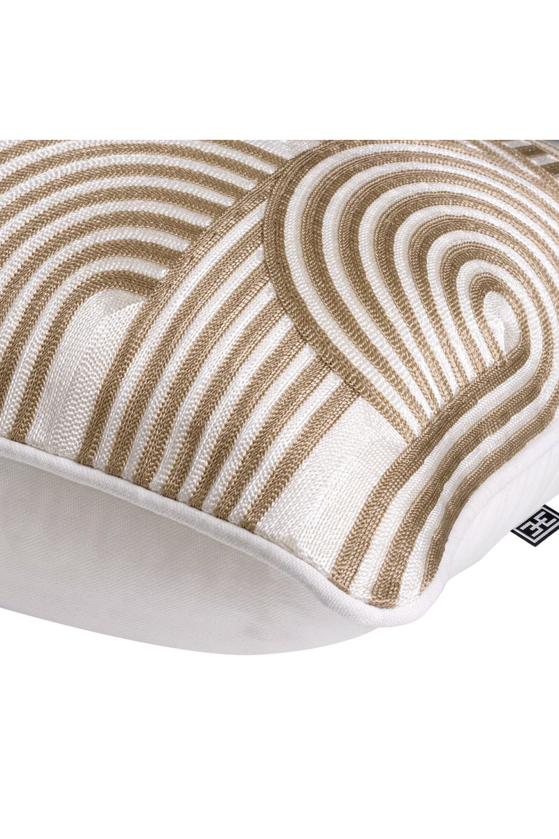 Coussin rectangulaire beige et blanc 100% coton | Eichholtz Abaças | Meubleluxe.fr