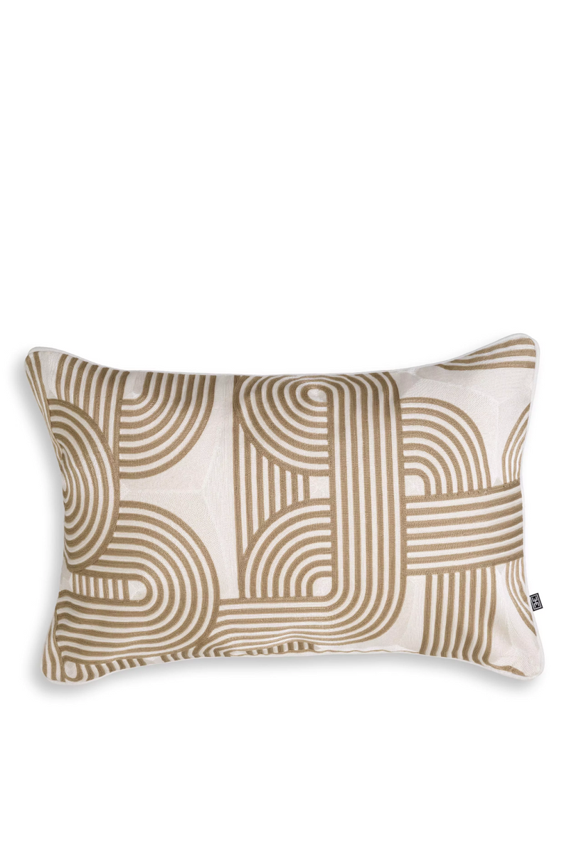 Coussin rectangulaire beige et blanc 100% coton | Eichholtz Abaças | Meubleluxe.fr