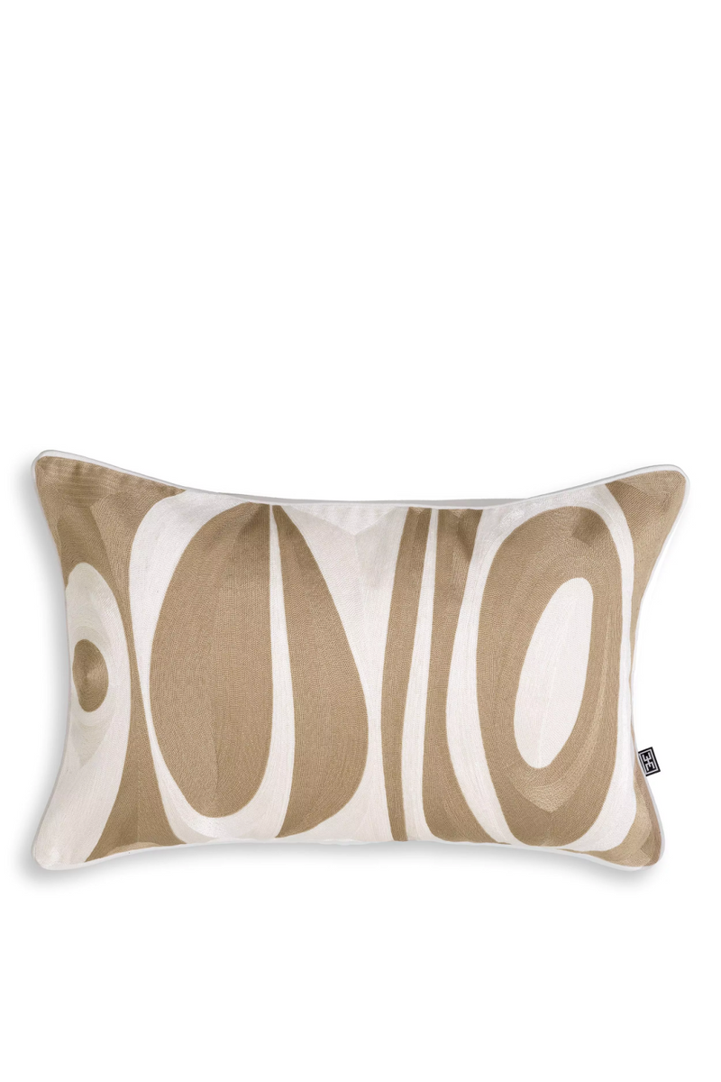 Coussin rectangulaire beige et blanc 100% coton | Eichholtz Coura | Meubleluxe.fr