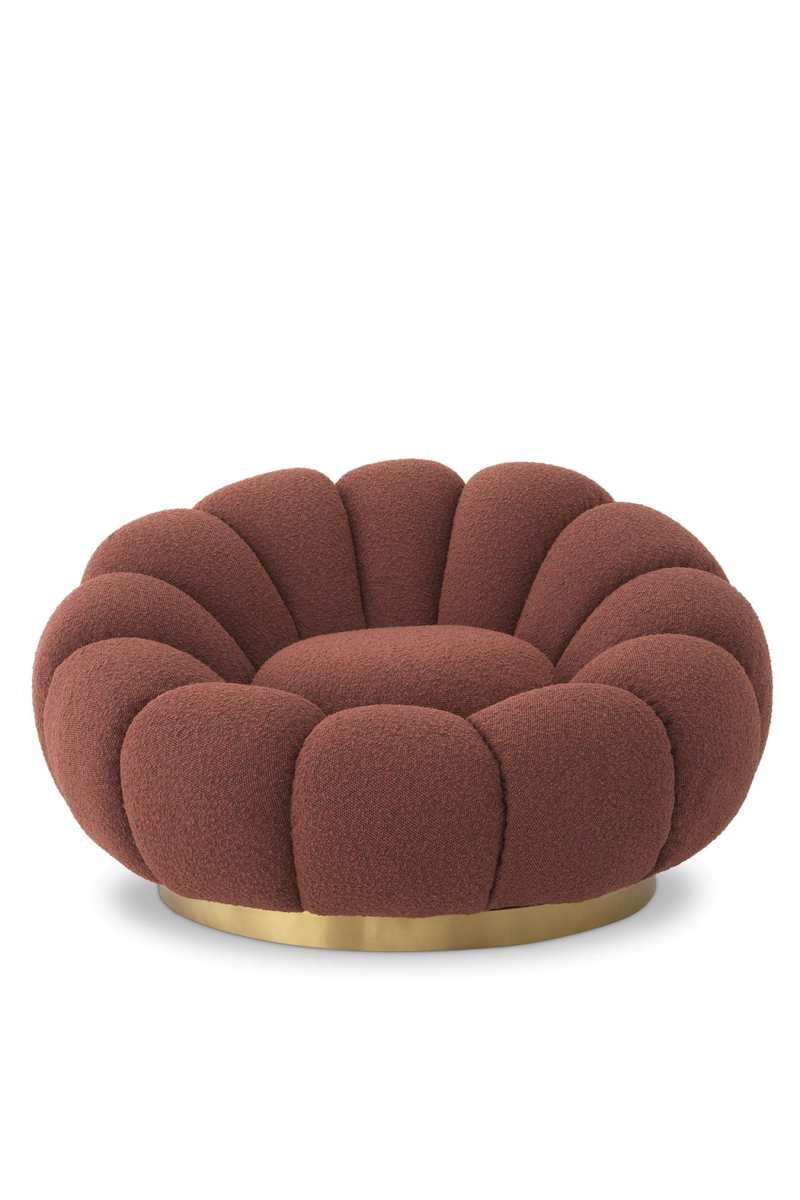 Fauteuil pivotant bouclé rouge | Eichholtz Mello | Meubleluxe.fr