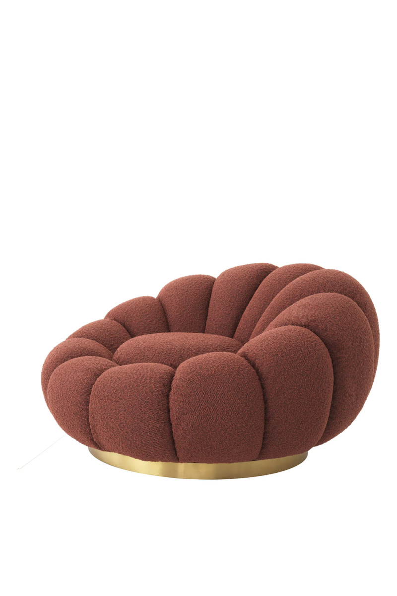 Fauteuil pivotant bouclé rouge | Eichholtz Mello | Meubleluxe.fr