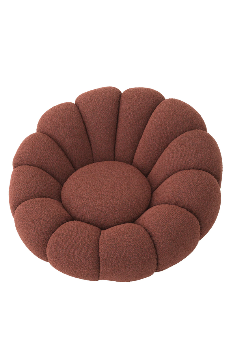 Fauteuil pivotant bouclé rouge | Eichholtz Mello | Meubleluxe.fr