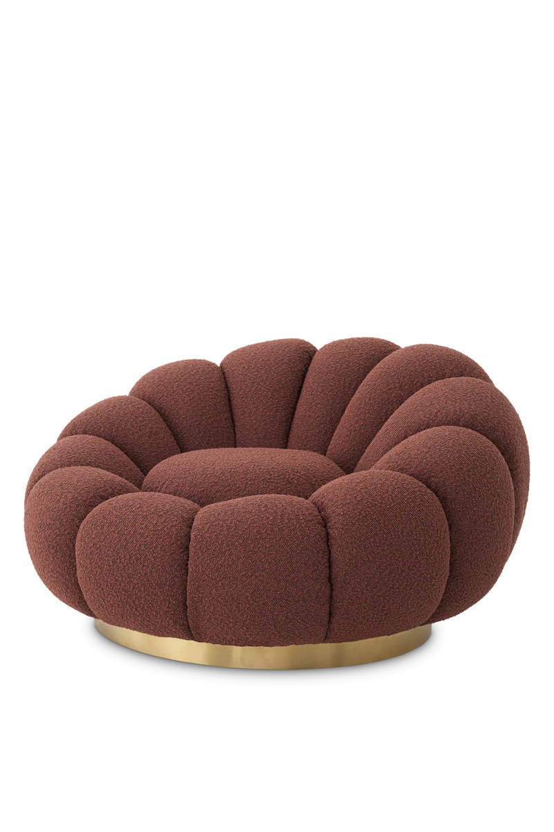 Fauteuil pivotant bouclé rouge | Eichholtz Mello | Meubleluxe.fr