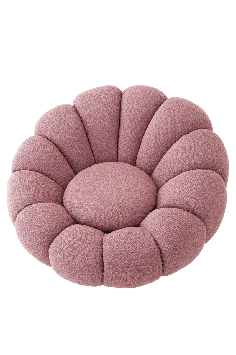 Fauteuil pivotant bouclé rose | Eichholtz Mello | Meubleluxe.fr