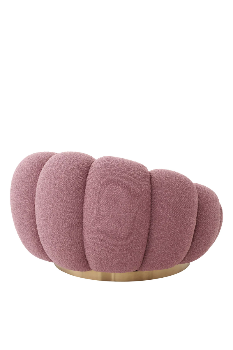 Fauteuil pivotant bouclé rose | Eichholtz Mello | Meubleluxe.fr