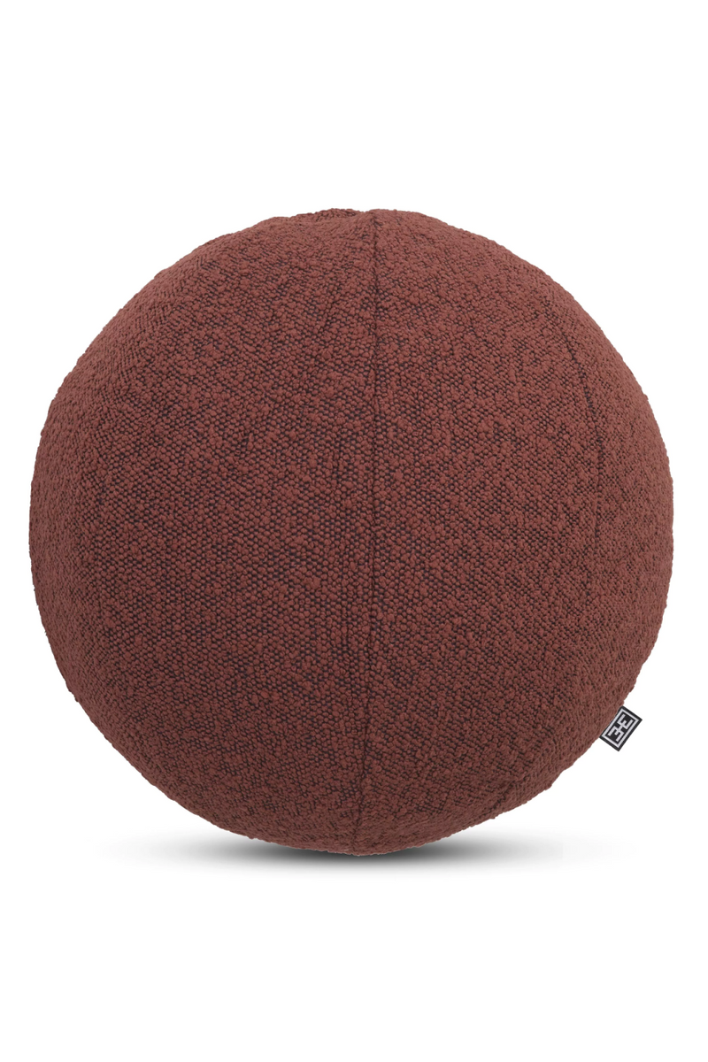 Coussin rond bouclé rouge | Eichholtz Palla L | Meubleluxe.fr