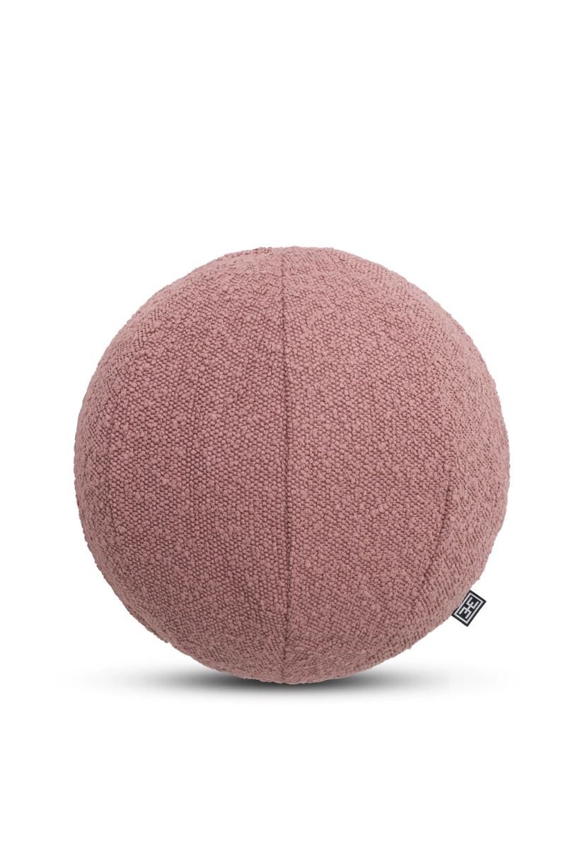 Coussin rond bouclé rose | Eichholtz Palla S | Meubleluxe.fr