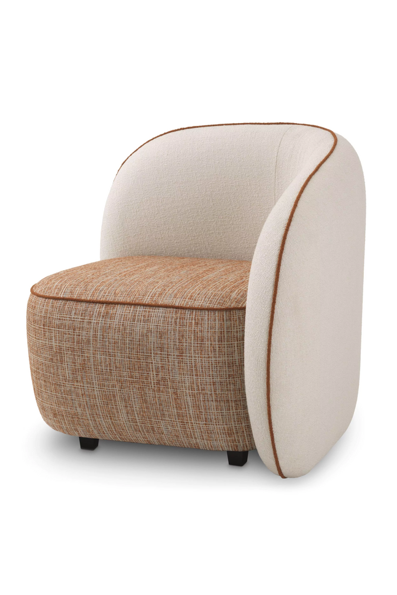 Fauteuil bouclé crème (droit) | Eichholtz San Marino | Meubleluxe.fr