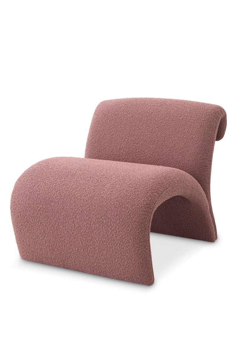 Fauteuil bouclé rose | Eichholtz Vignola | Meubleluxe.fr